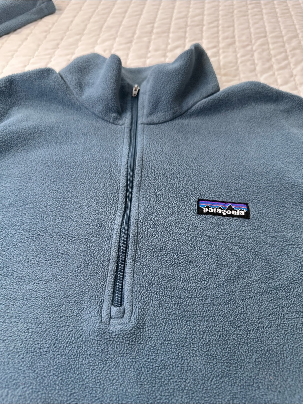 Patagonia Men’s Micro D 1/4 Zip Teal Blue Fleece Winter Pullover Sweater Size S - Picture 14 of 14